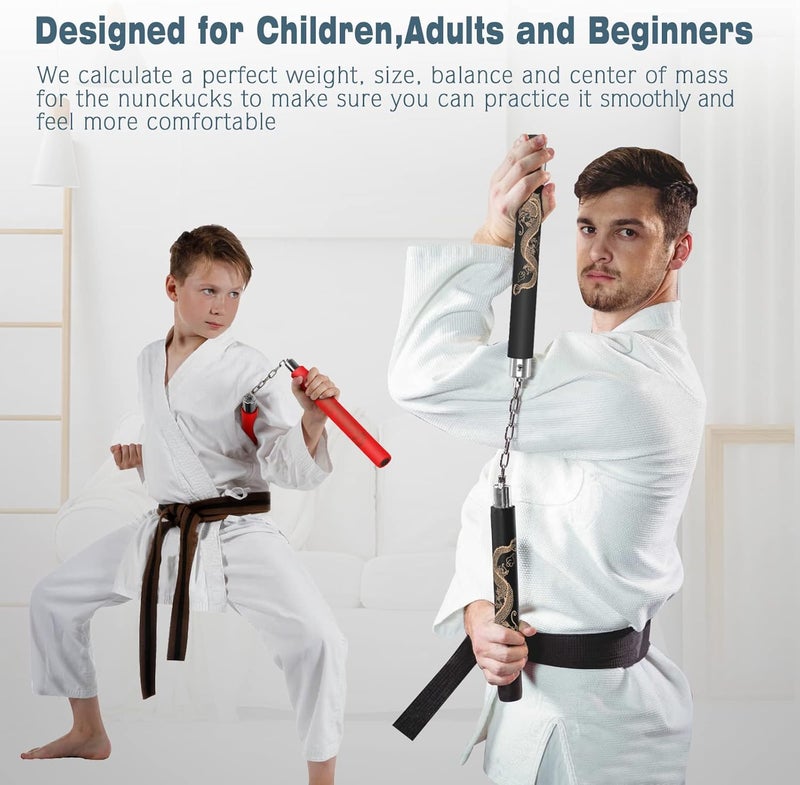 Marcolo Nunchucks Upgraded Foam Nunchucks for Kids and Adults, Safe and Durable Nunchucks with Ball-Bearing Chain Connector for Professionals and Beginners - Image 5